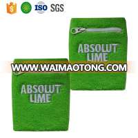 fashion high quality embroidery zipper wallet Sport wristband