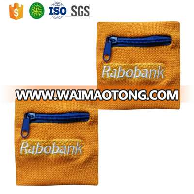 embroidery cotton Textile wristband with zipper